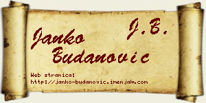 Janko Budanović vizit kartica